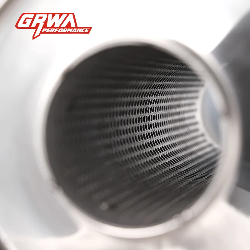 Stainless Steel Round Exhaust Silencer Muffler/ Resonator Mirror Polished Inlet