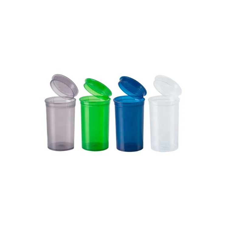 Hot Sale 13 Dram Small Plastic Prescription Pill Bottle with Lid Squeeze Pop Top Medical Vial