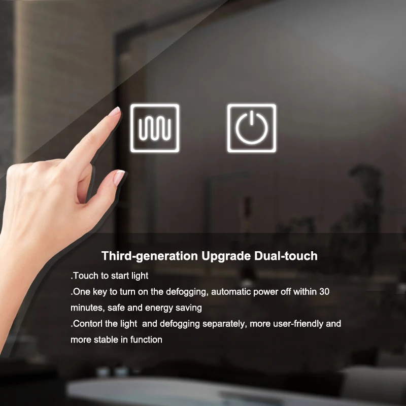 Pexmax High Quality Bathroom Defogging Smart Mirror Bluetooth LED Bathroom Smart Bath Mirror