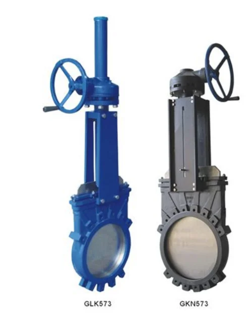 Bevel gear knife gate valves