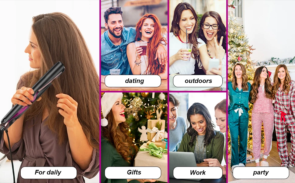 Ready Stock Twist Flat Iron Curling Iron 1 Inch Dual Voltage Hair Straightener and Curler 2 in 1 for Curl Wave Straightening