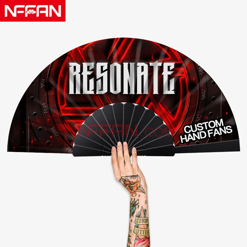 Customize Personalized Plastic Ribs Cloth Folding Fan Collapsible Spanish Handheld Fans Diy Printing For Festivals or Promotion