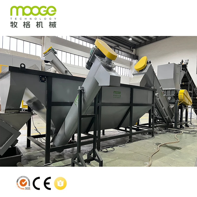 Plastic Recycling Granulator Machine / LDPE Film Crushing Shredding Washing Drying Agglomerator Squeezer Line