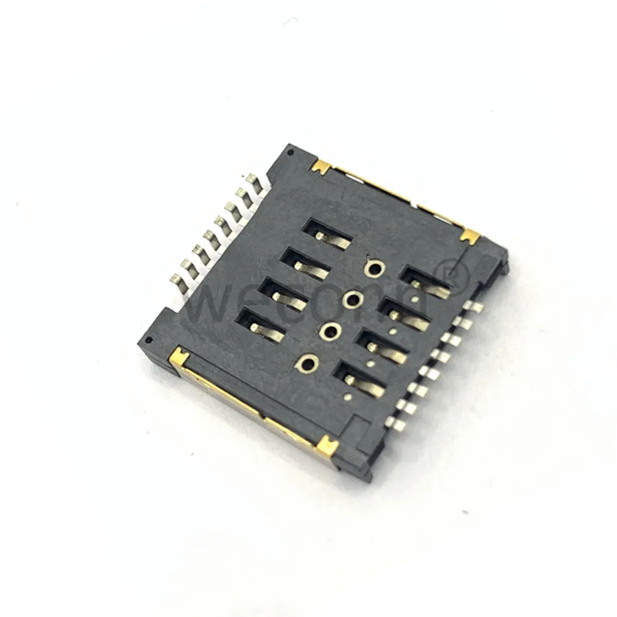 Manufacturer direct sale PCB board SIM memory card push pull SMT type dual SIM card connector