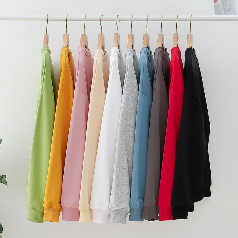 Factory Wholesale Oversize Top Terry Korean Version Long Sleeve Blank Print Round Neck Drop Shoulder Autumn Sweater For Men