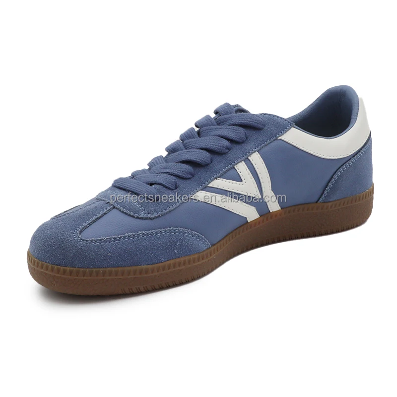 Newest Arrival Blue Suede Low Top Casual Shoes Custom Logo Hot Selling Fashion Trend Popular Design Casual Shoes