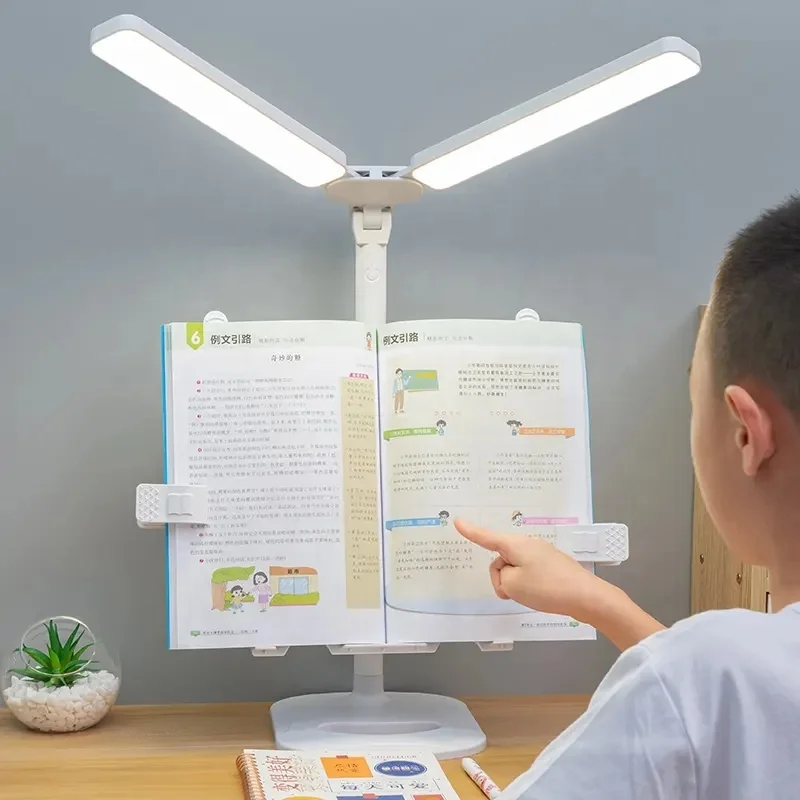 OEM Book Stand White Table Lamp 3 Brightness Adjustable LED Bookshelf Night Light Study Reading USB Student Charging Desk Lamp