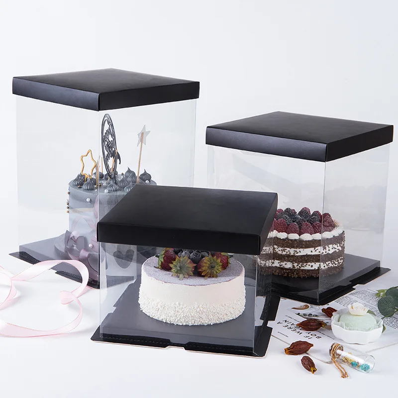 Wholesale Birthday Party Gift Box Clear Wedding New Design Custom Plastic Cake Packing Box