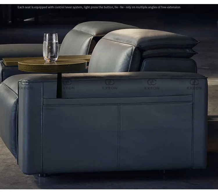 Multi Functional Combination Leather Home Theater Living Room Modern Electric Genuine Leather Sofa