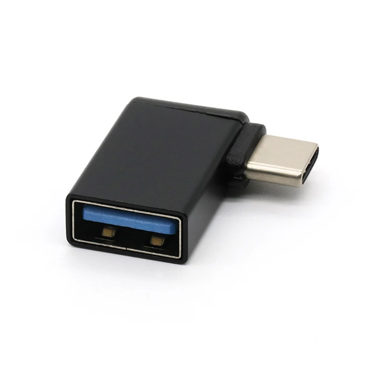 Factory Price 90 Degree USB 3.1 Type C Male to USB 3.0 Type A Female OTG Adapter Right Angle