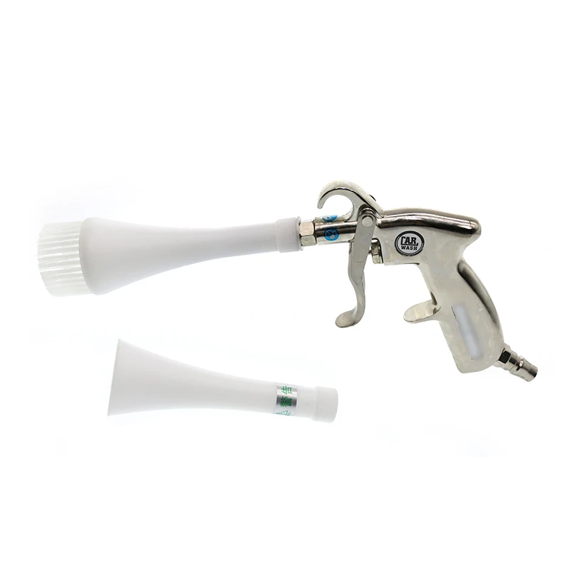 Car cleaning gun air spray gun replaceable bristle brush head blowing dust gun portable car washer