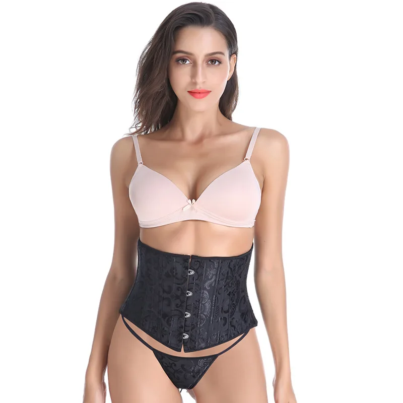 Четыре пряжки талии уплотнение жаккард короткая сталь усиленный луч талии послеродовой костюм живот