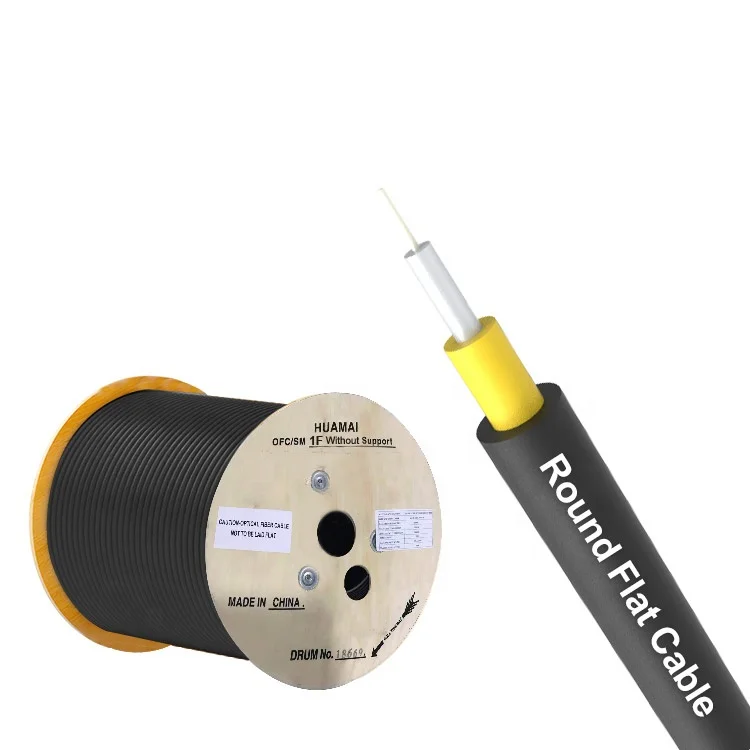 HUAMAI Fiberhome Outdoor FTTH Optical Fiber Drop Cable G652D G657A1 1 Core Single Mode SM 100m and 2km Lengths with Messenr