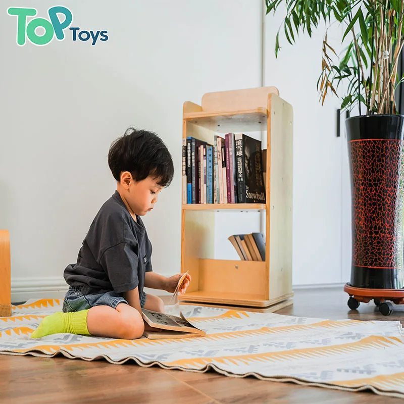 TOP Revolving Solid Wood Bookcase Wooden Bookcase Furniture Christmas Present Book Shelve Rack Bookshelf Kids Bookshelf Storage