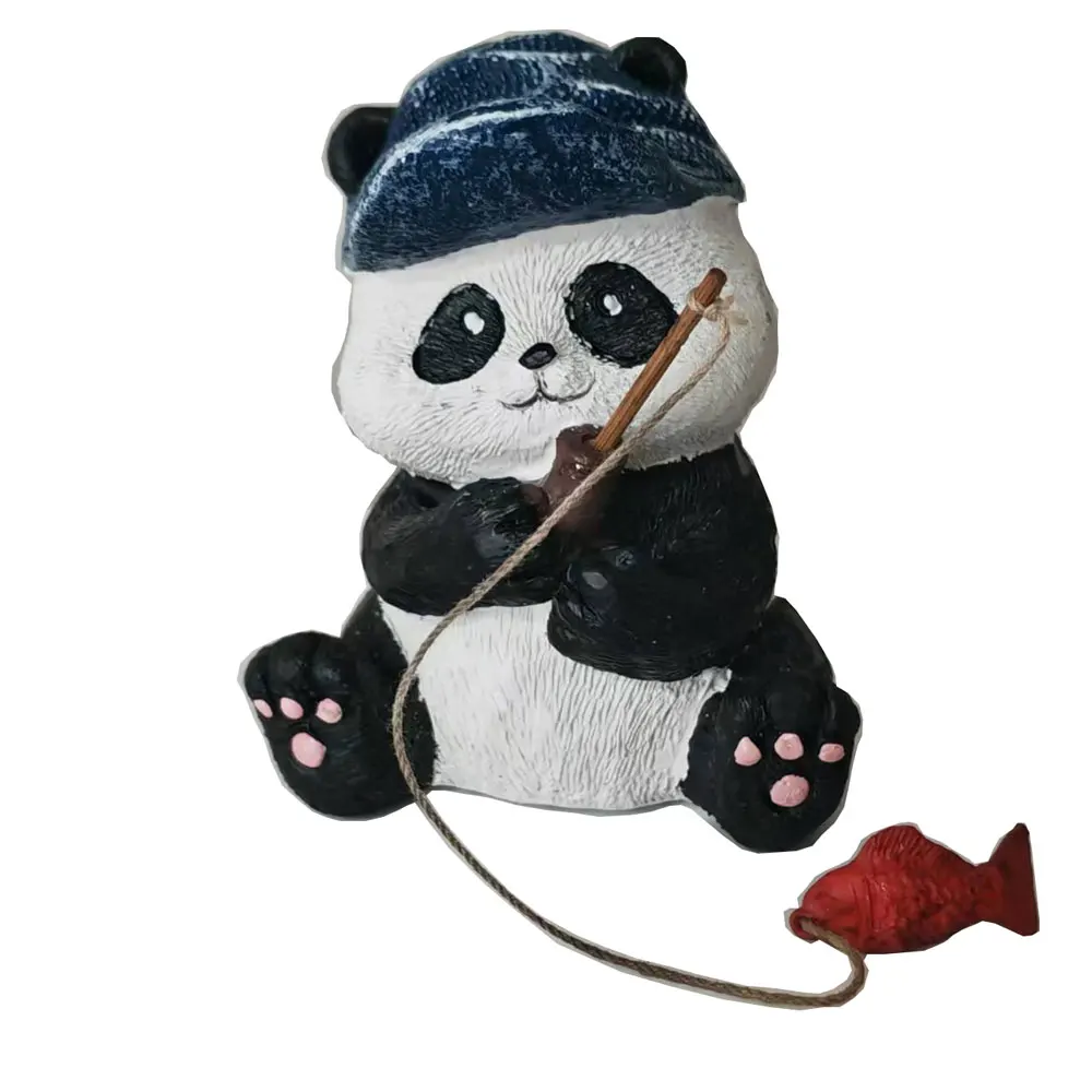 Aquarium Fish Tank Landscape Decoration Small Bear Fishing