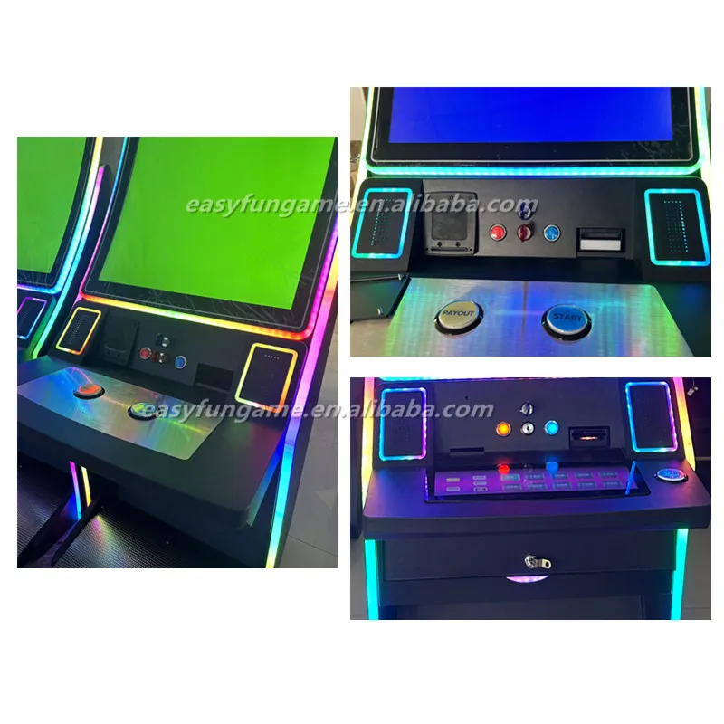 Coin Pusher Multi Games 43 inch Curve Touch Skill Game Machine Cabinet with Bill Acceptor and Printer