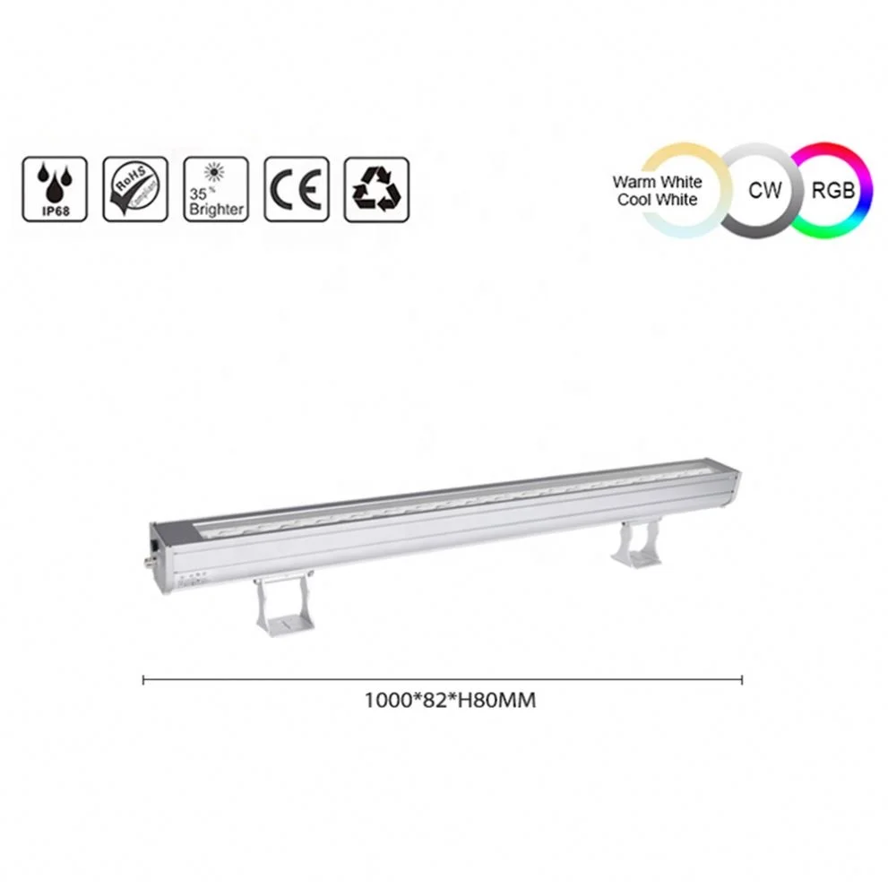 Ip65 Waterproof 60W Outdoor Building Decoration Water Pattern Rgb Led Pixel Light Bar Linear Wall Washer Light