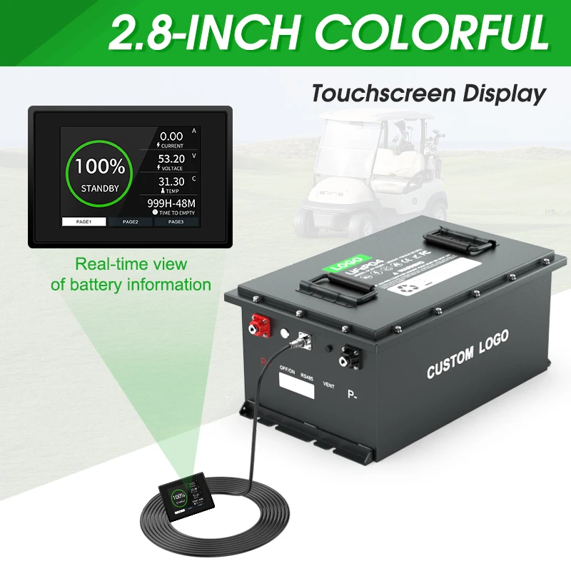 EU Stock Bluetooth BMS 48v 105ah  LiFePO4 Battery 36V 48V 72V 72AH 105AH  Lithium Golf Cart Battery With Lcd Display