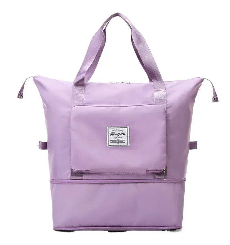 2023 Wholesale New Women Shoulder Bags Large Capacity Foldable Women Oxford Cloth Travel Bag Waterproof Oxford Cloth Handbag