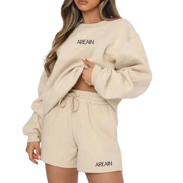 Изготовленный на заказ из двух частей короткие штаны комплект в стиле унисекс; Женские 2021 толстовка спортивные костюмы с короткими для девочек комплект из 2 частей шорты, комплект со штанами,