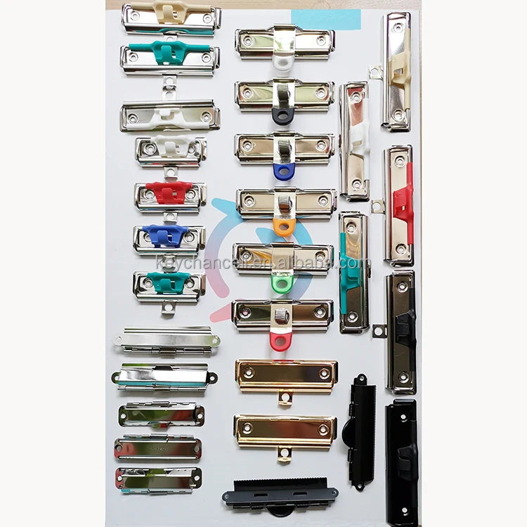 100mm silver low profile clip metal clipboard clip combined spring loop and rubber cover doctor pen holder