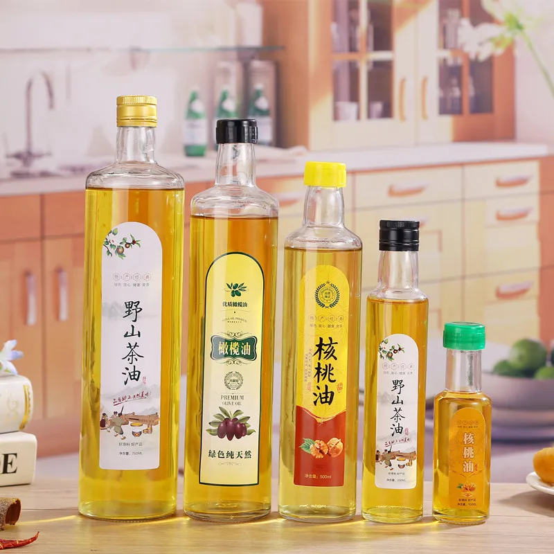 wholesale Bulk 250ml 500ml 750ml 1L Empty Square Dark Green Marasca Cooking Olive Oil Glass Bottles