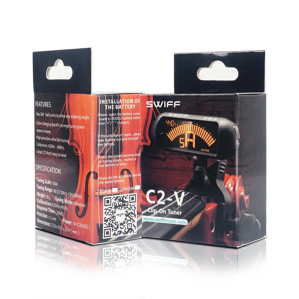 Wholesale chromatic tuner Clip-On Violin Tuner digital tuner for violin