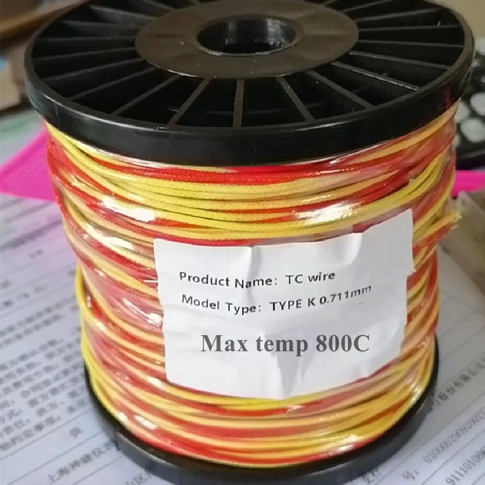 22SWG Thermocouple cable with Vitreous Silica insulation 0.71mm glassfiber insulated type K thermocouple wire