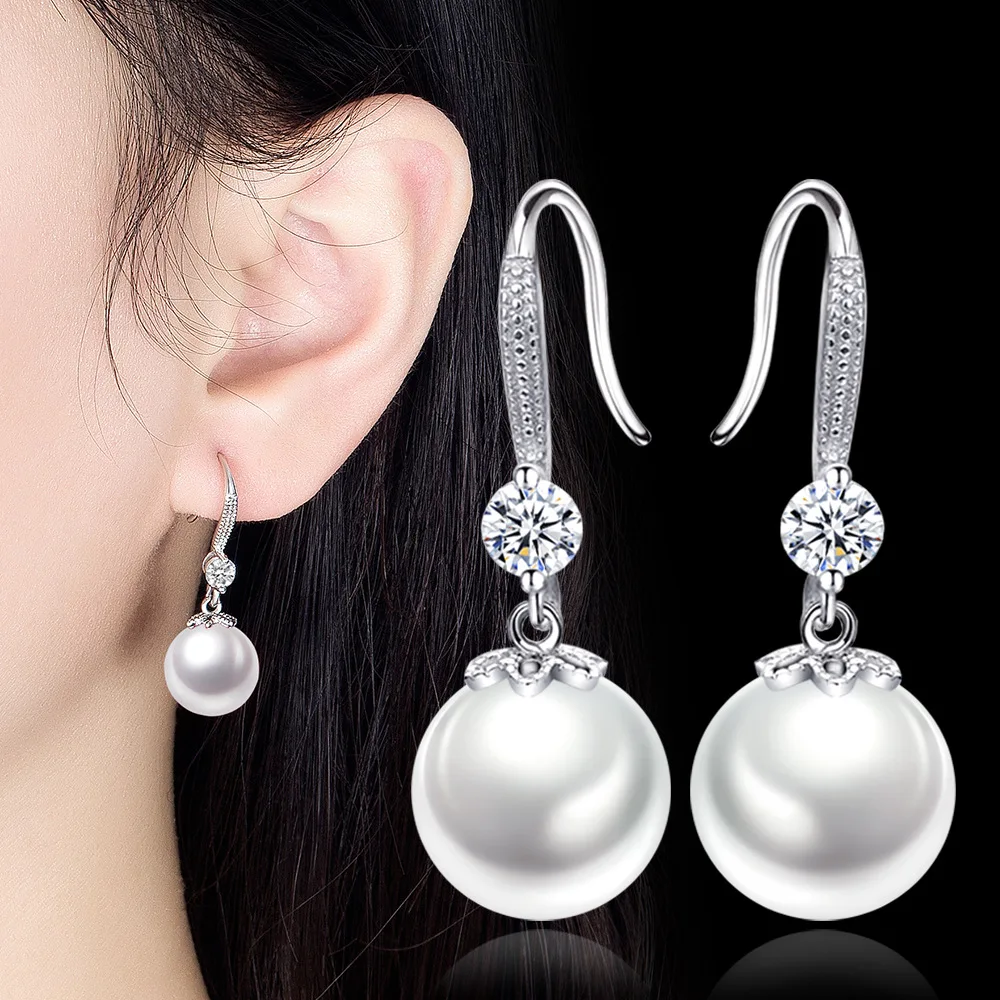 2023 Trendy Cute Zircon Crystal+Pearl Earrings for Women Korean Style Earrings Wholesale