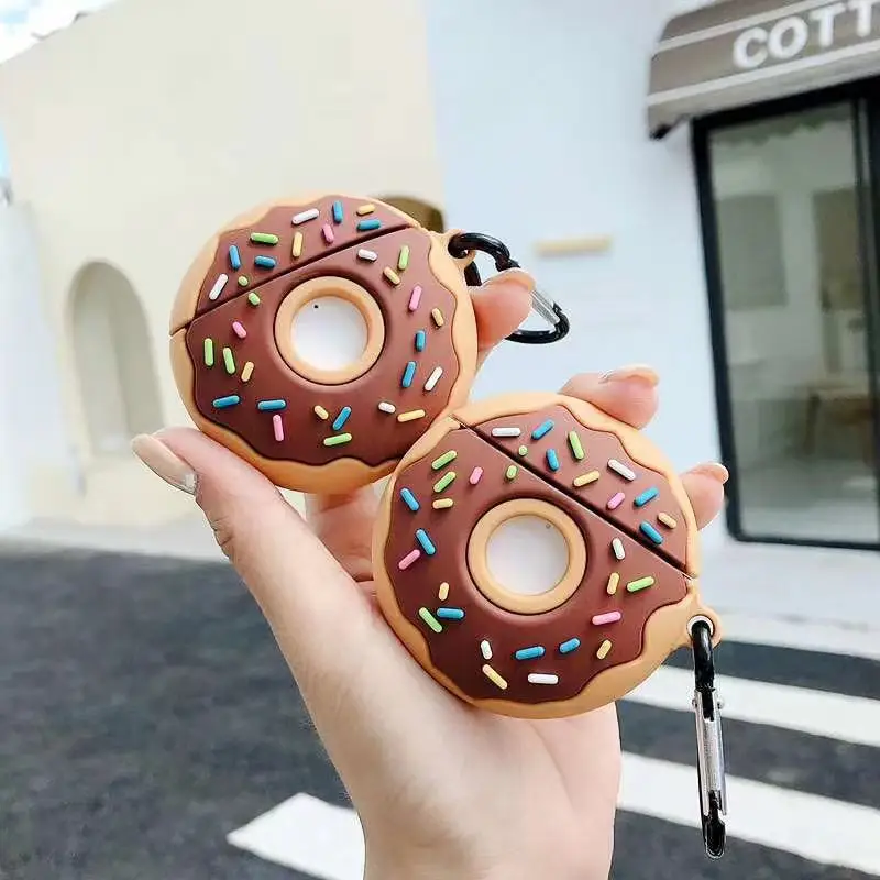 Creative 3D Donuts Cute Cartoon Earphone Protector Cover for airpods cases food
