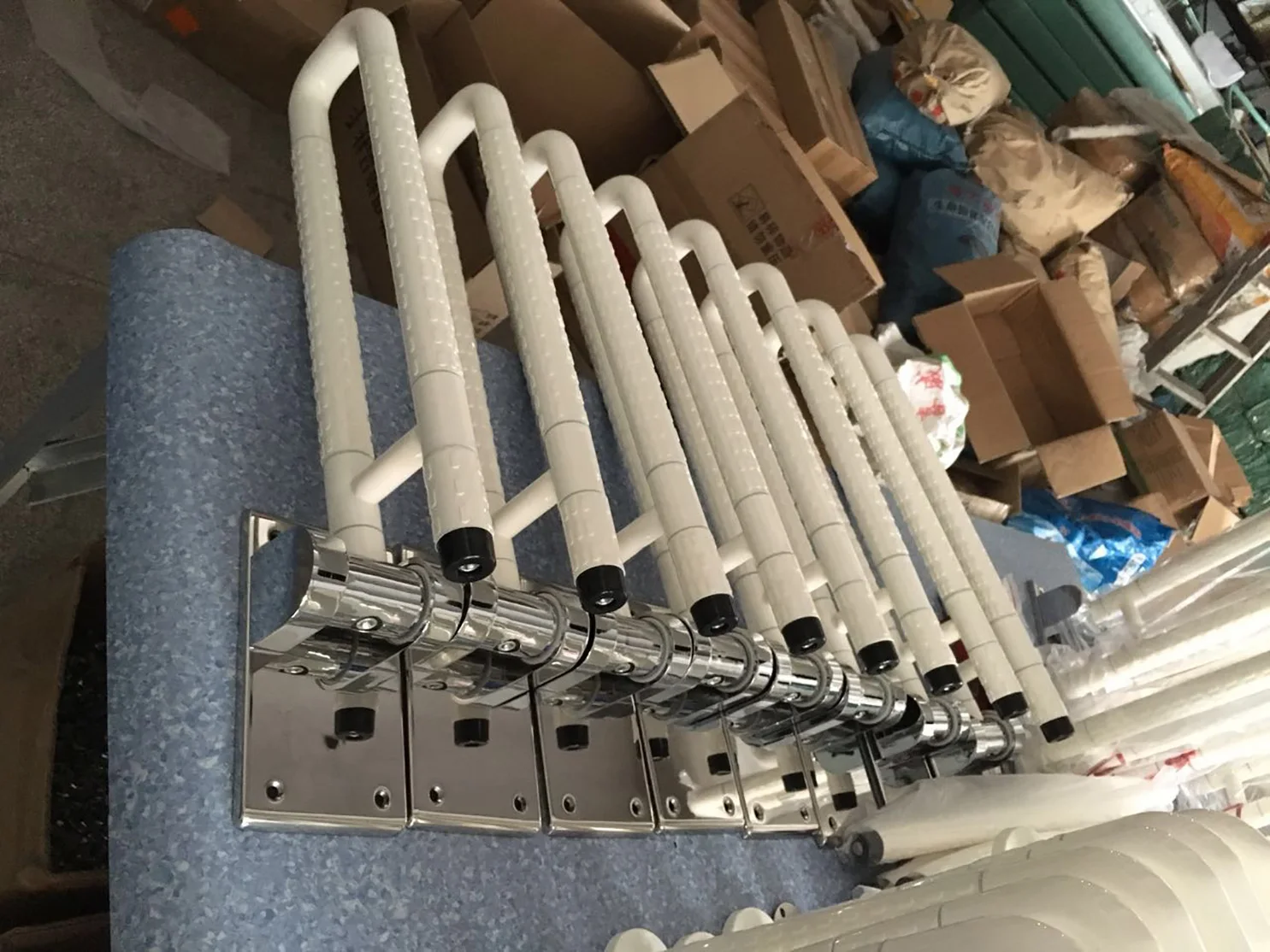 Nylon & stainless steel barrier-free bathroom drop arm lifting up grab bar