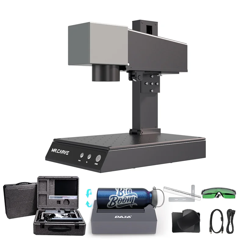 M1 Pro Metal Laser Engrave Machine Portable 360 Degree Rotary Roller Marking Dog Tag Jewelry Laser Carving Machine