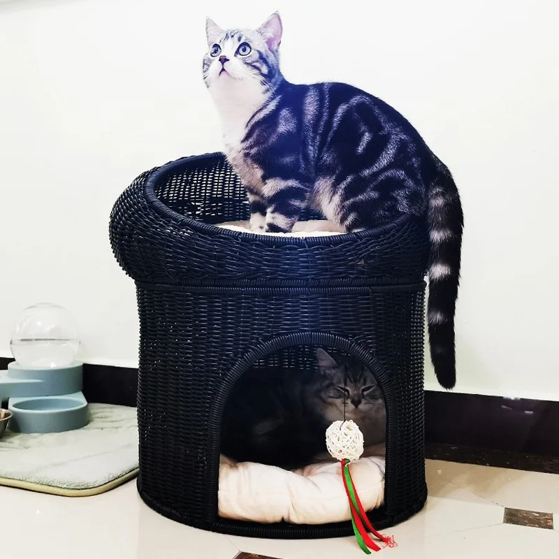 Indoor And Outdoor Rattan Pet Dog Bed Toys Cat Bed Cave Dog House