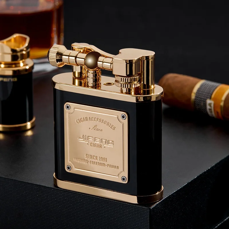 JIFENG JF-110 French elegant style beautiful color big size table torch lighter for cigar shop and business gift cigar lover