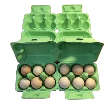 Eco-friendly custom egg packaging cardboard 6/12 holes paper colored pulp farm egg box Biodegradable Compostable 12 Egg Tray
