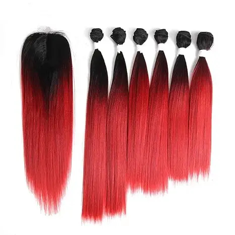 Top Quality Remy Hair T1B-Red Color Straight Curly Wave Bundles 100% Vietnam Human Hair Extensions With The Best Quality