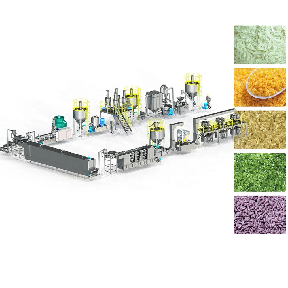Nutritionally fortified rice processing equipment Whole grain rice production line Artificial rice production machinery