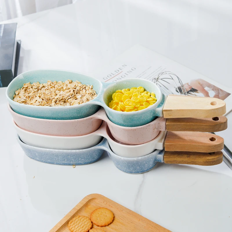 New Product Tableware  Food  Christmas Luxury Space Casual Valentine compartment ceramic dish plate appetizer snack dry wet