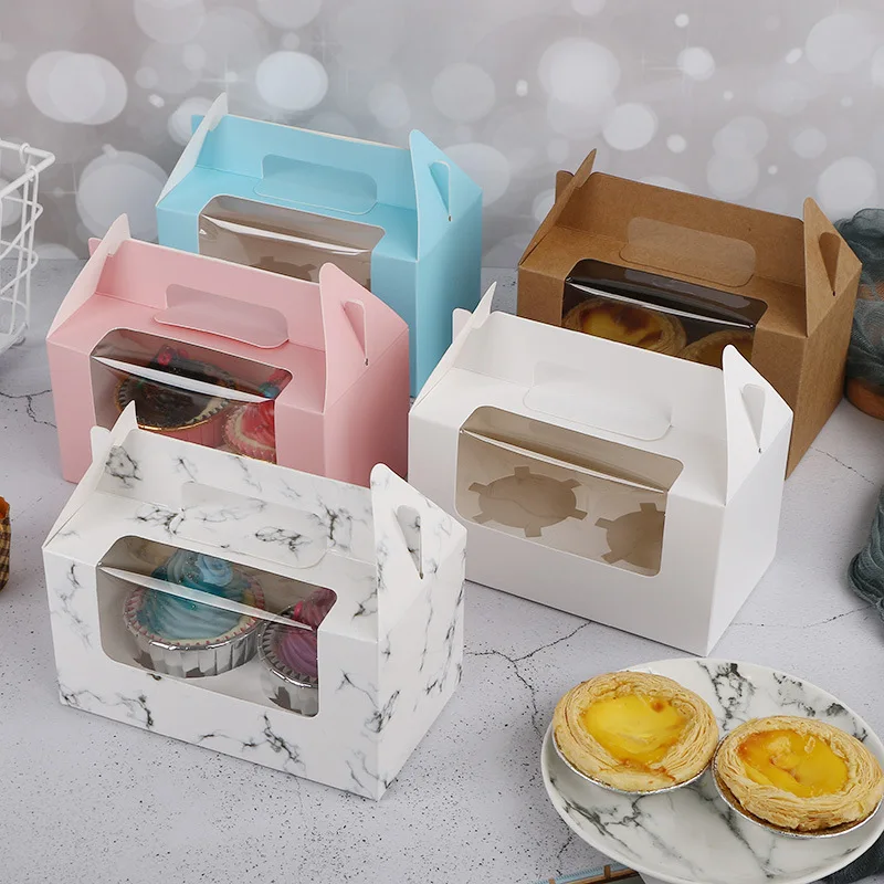New Style Portable pastry cake packaging boxes Muffin Box Paper Cake Box