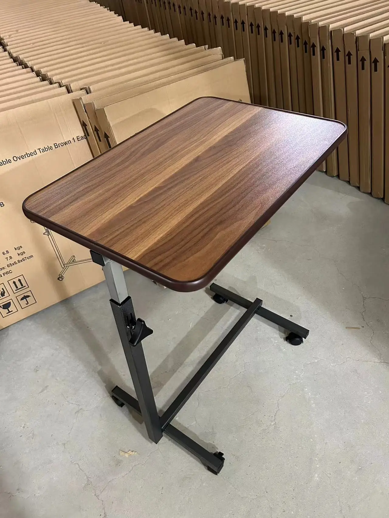 Высококачественная медицинская Регулируемая прикроватная тумбочка с колесами Больничная