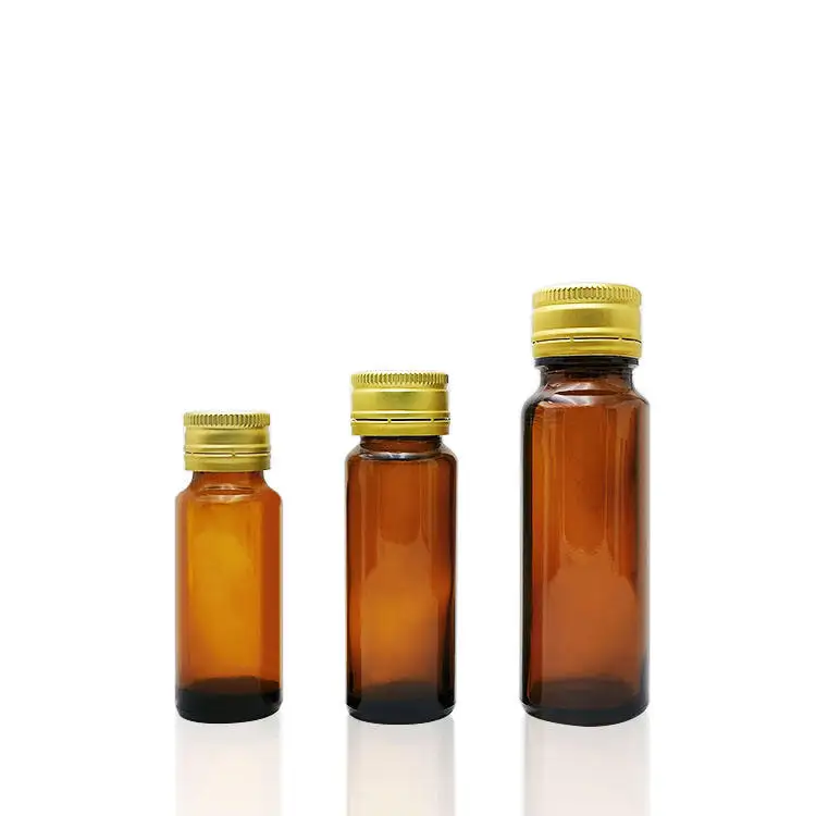 Maple Syrup Bottles Wholesale 30ml amber syrup dispenser glass bottle with aluminium cap lean bottle cough syrup