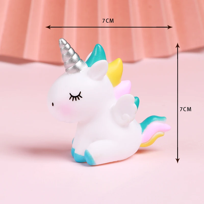  Vinyl doll Mini Cartoon Unicorn Cake Toppers Decoration Ornament for Kids Girls Birthday Baby