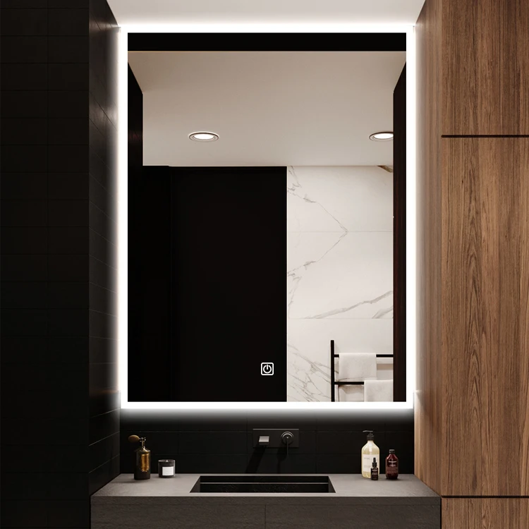 
Hotel Bathroom Anti fog Touch Switch Waterproof backlit smart LED mirror with light 