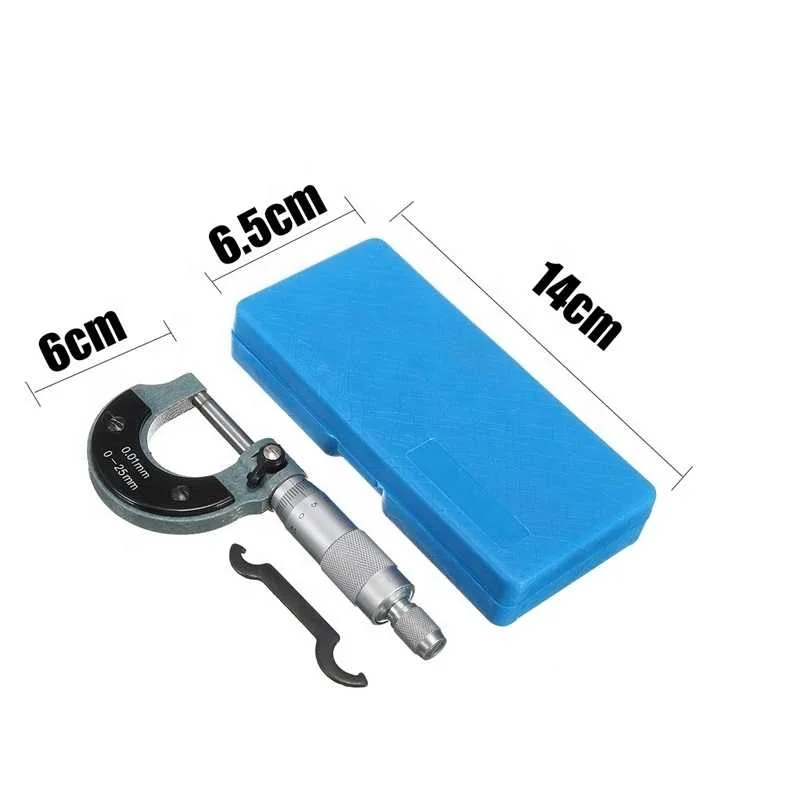 Точный измерительный прибор 0-25 мм 0 01 внешний метрический микрометр с коробкой