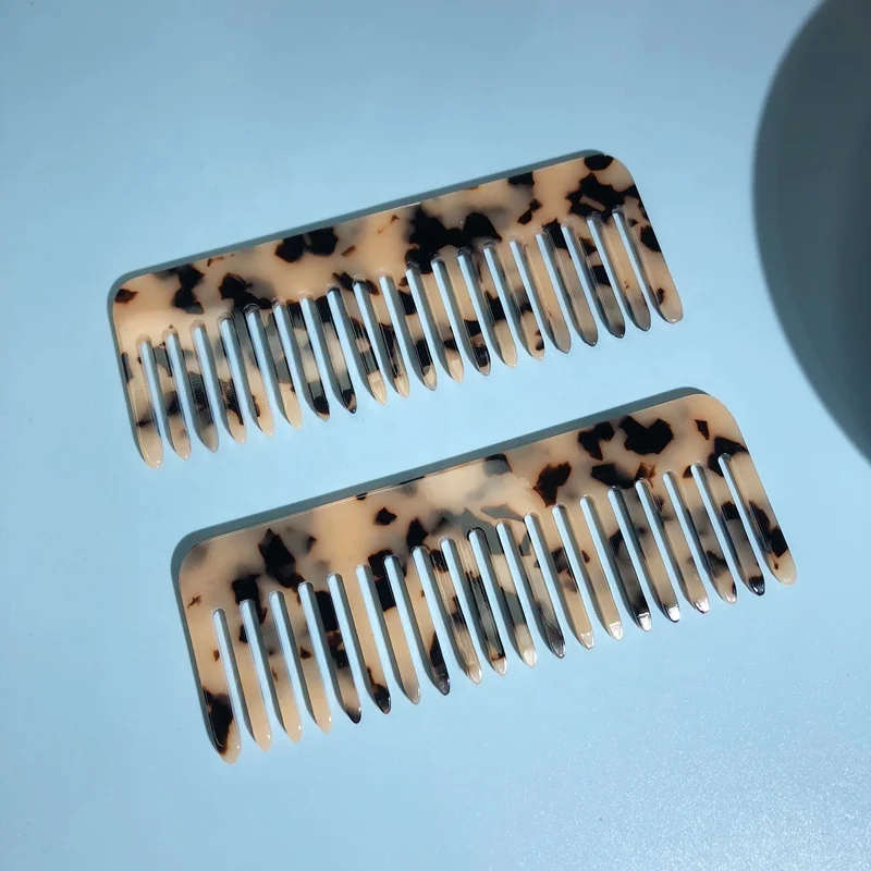 Wholesale High Quality Blonde Tortoise Shell Acetate Plastic  Hair Comb Brushes Hair Accessories Tools