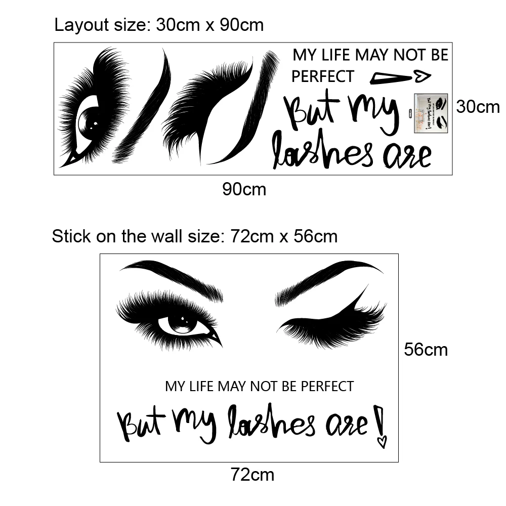 Home decoration creative wall girl motivation eye sticker quotes living room