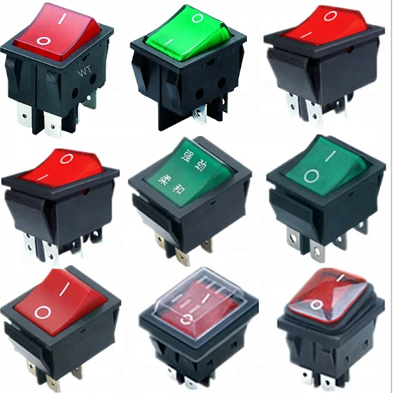 Waterproof 16A 250V 20A 125V AC 6 Pins 3 Position ON Off ON DPST Blue LED Light Illuminated Rocker Toggle Switch Boat Or Car