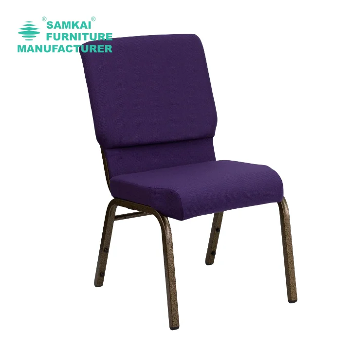 Padded Church Chairs SK-YHY-E005 Stackable Metal Interlocking Design for Comfortable Auditorium Seating USA Wholesale Modern