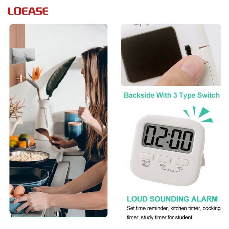 24 Hour Kitchen Silent Classroom Meeting Countdown Vibrator Light Flashing Alarm Visual Analog Timer Clock for Kid