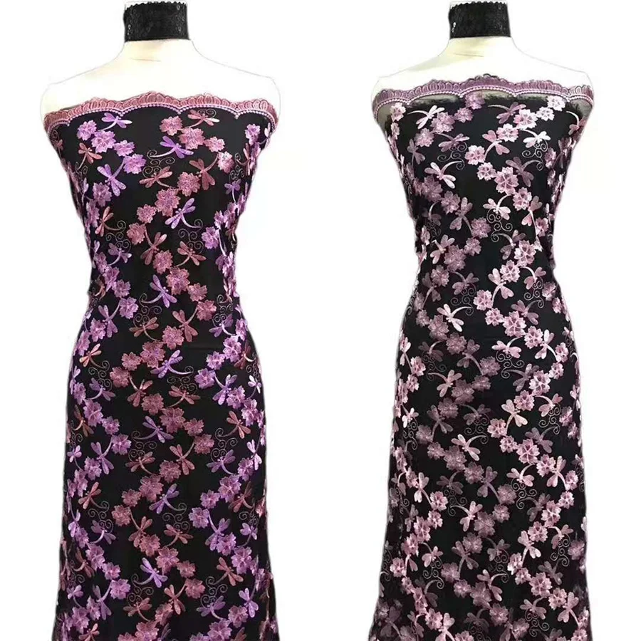 Chantilly Jacquard African Nigerian Border Stretch Voile Elastic Tulle Lace For Lingerie